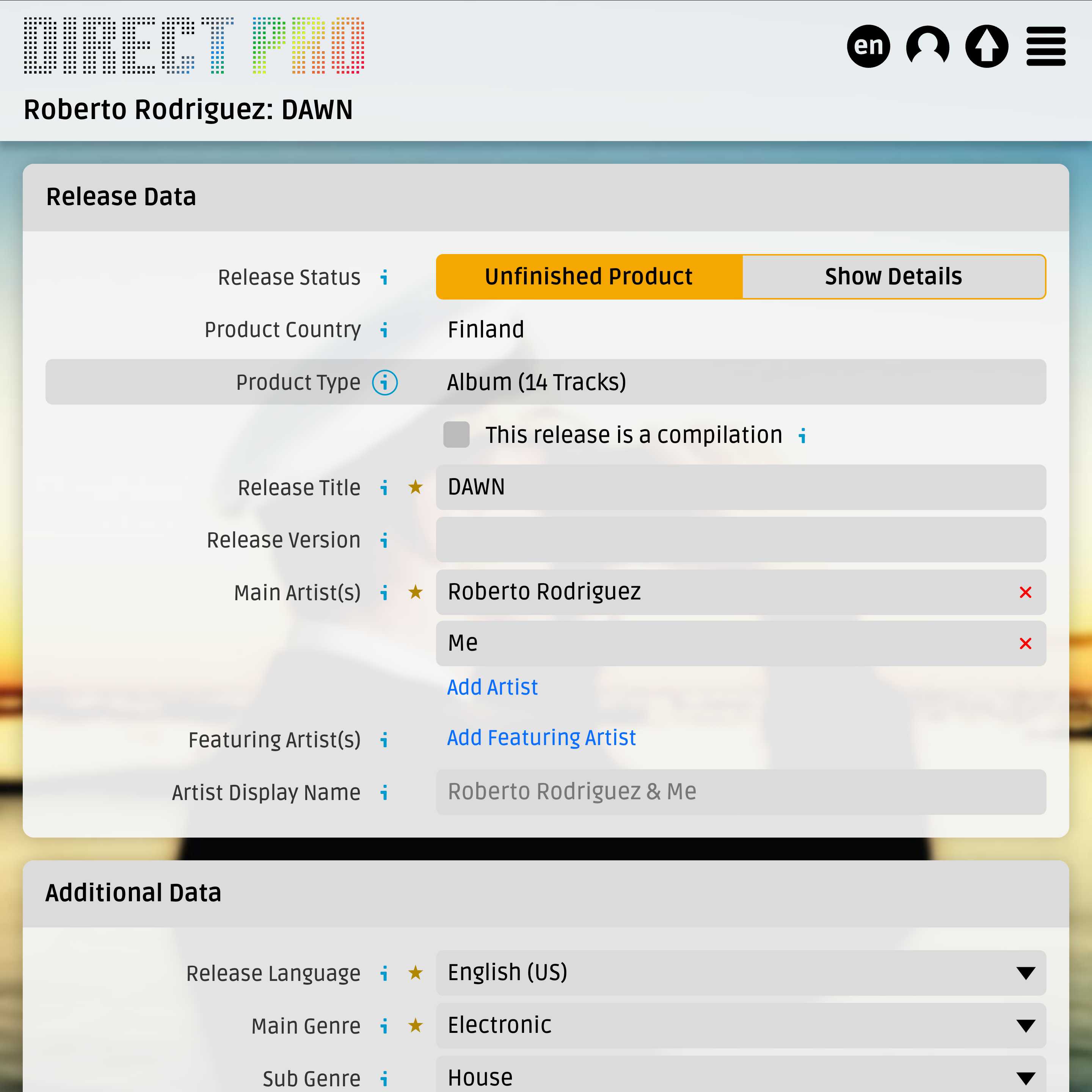 Screenshot der DIRECT Details Page