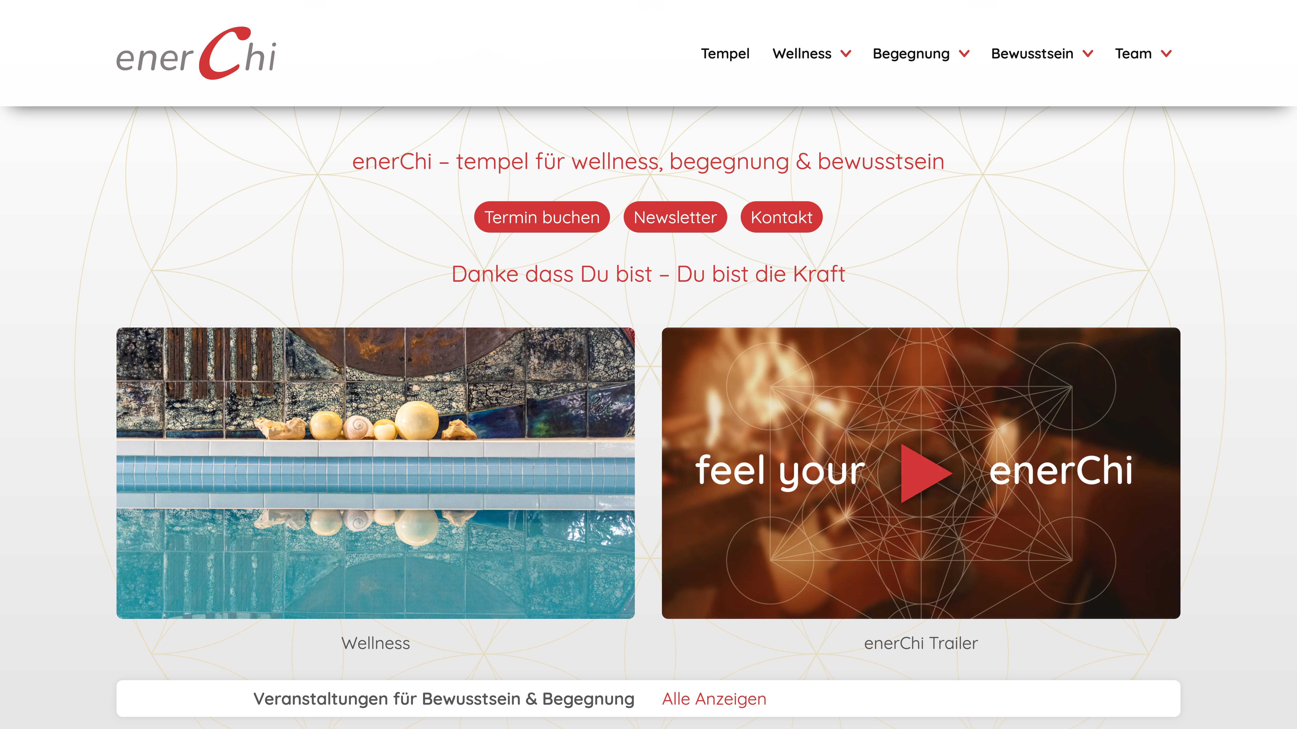Screenshot der enerchi Startseite