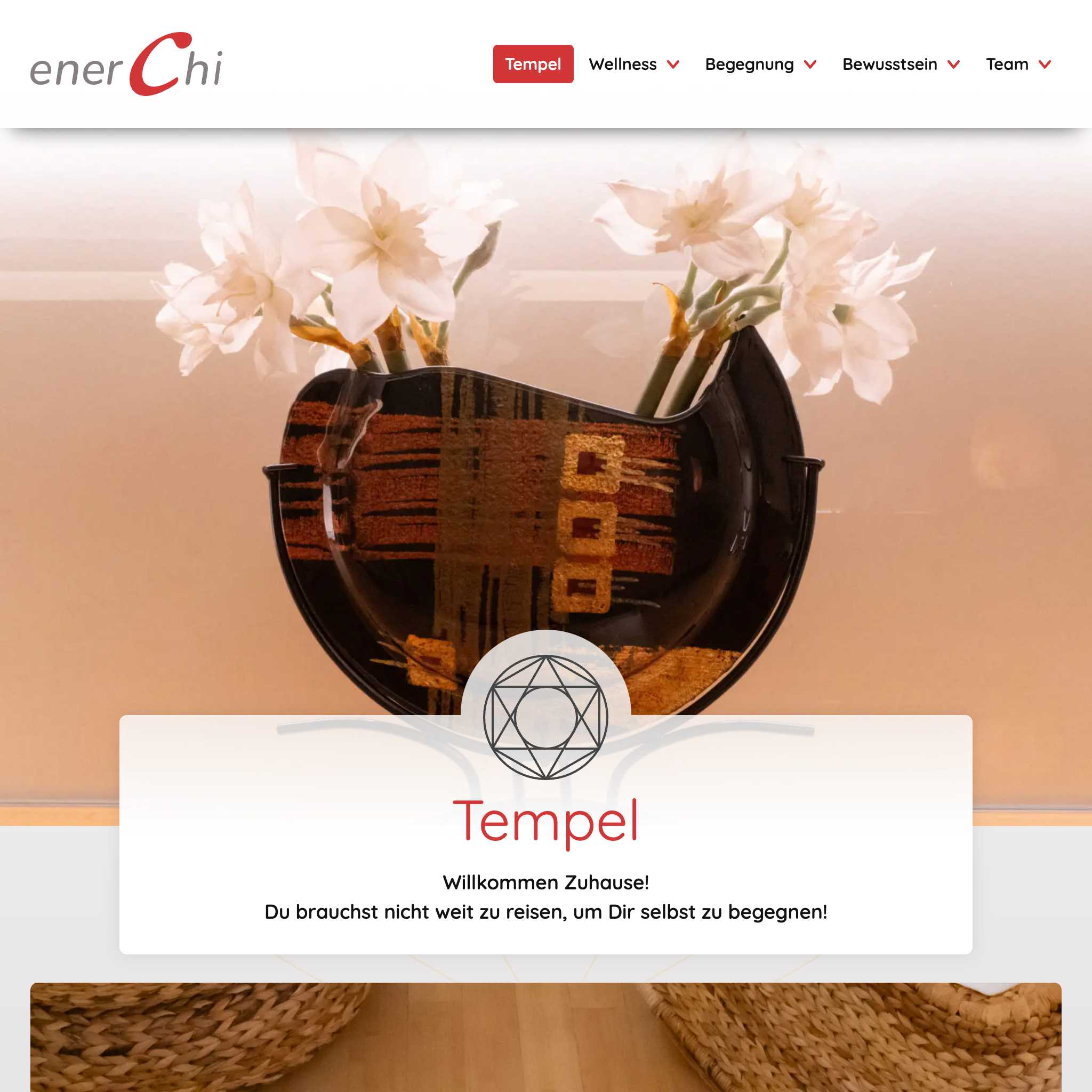 Screenshot der enerchi Tempelseite