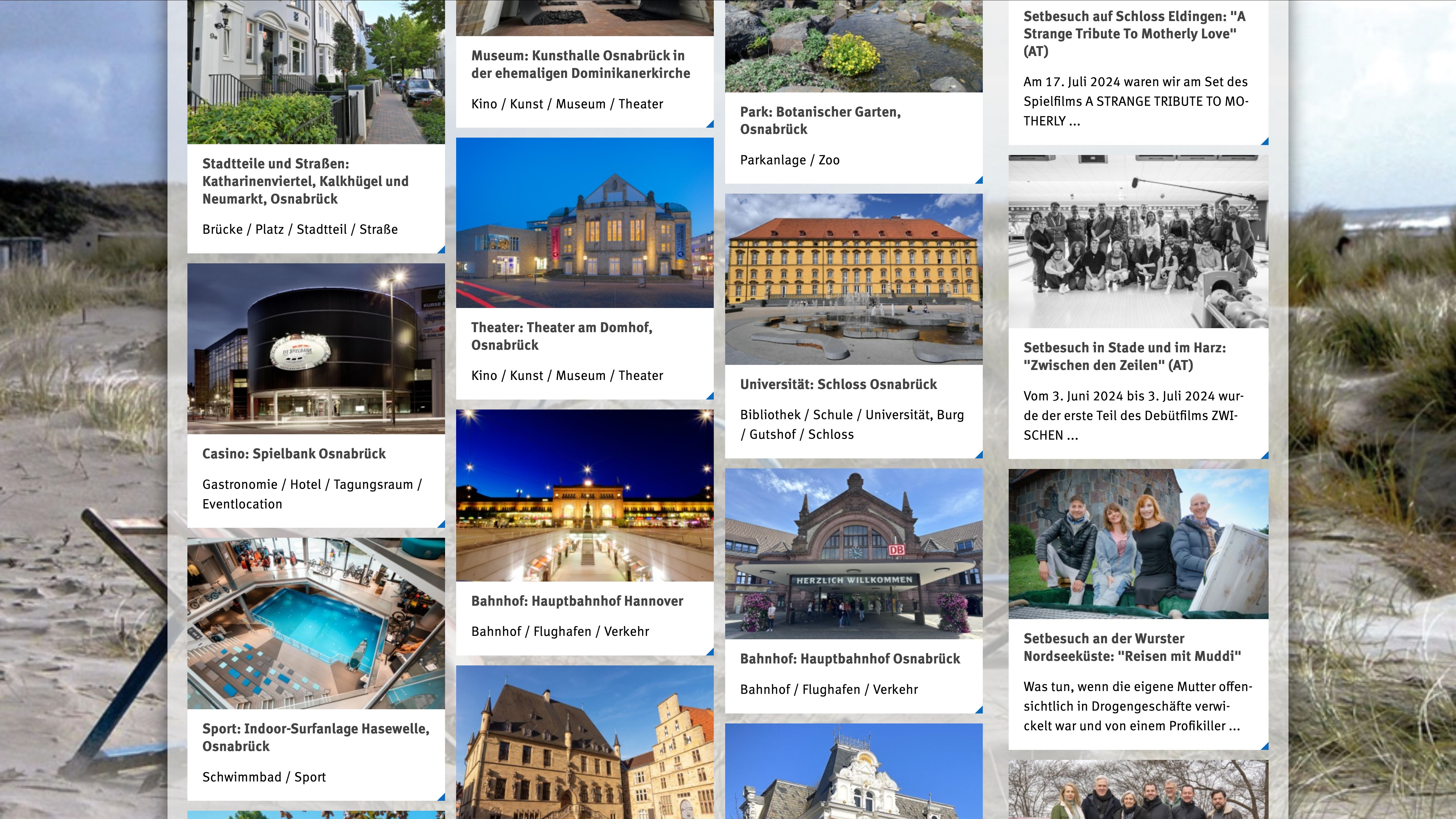 Screenshot of the nordmedia location guide