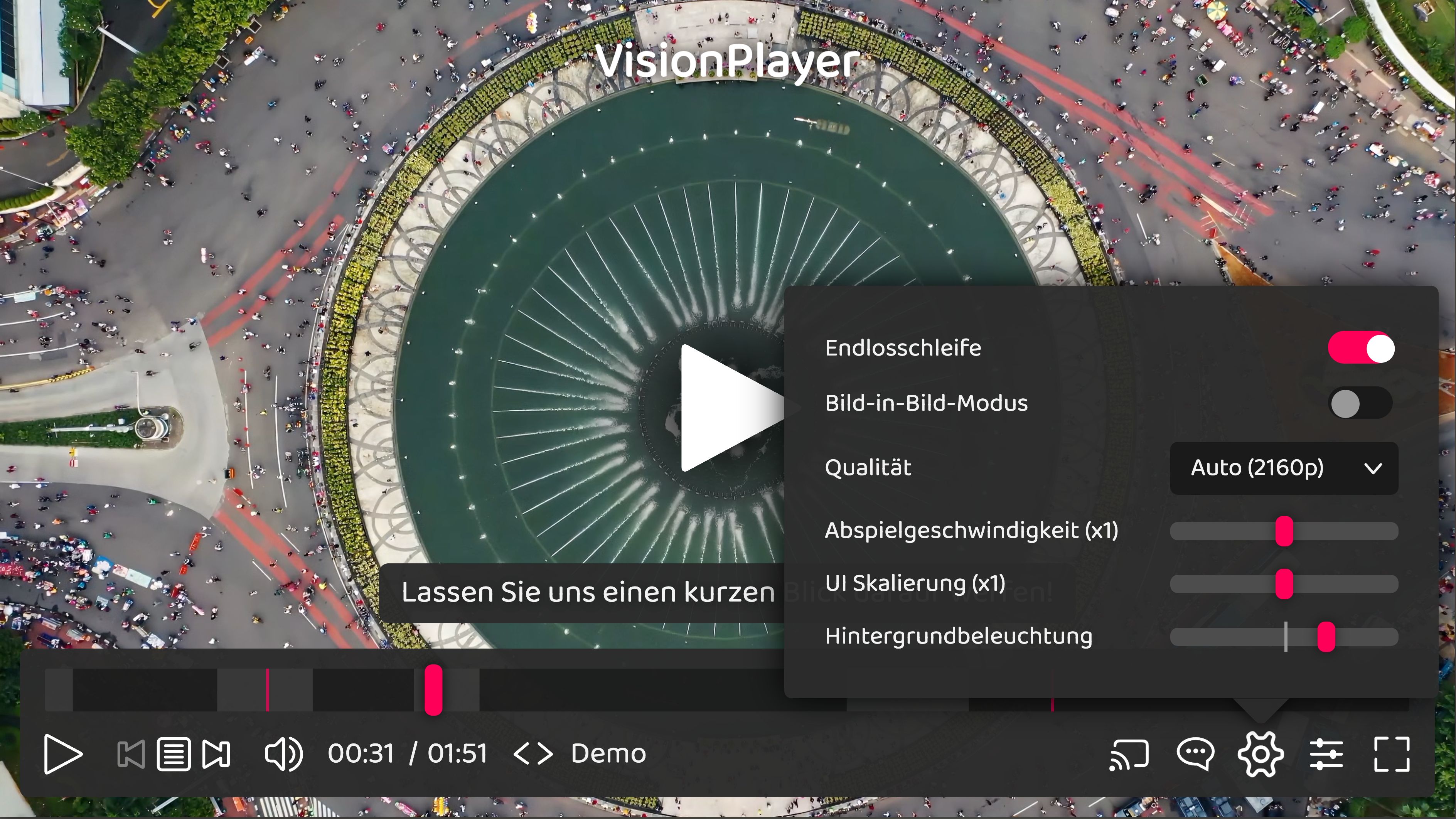 Screenshot des VisionPlayers