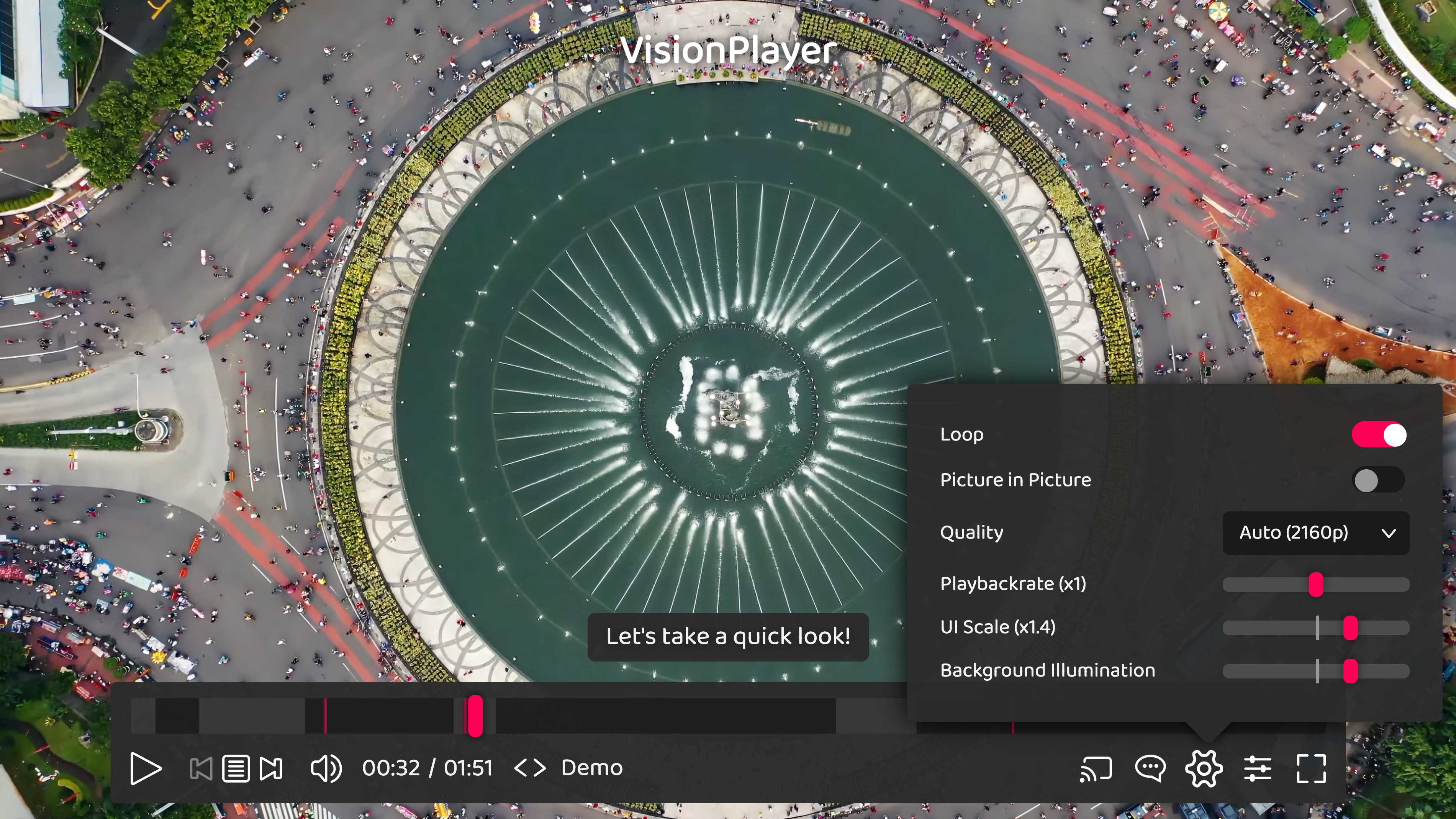 Screenshot of the VisionPlayer